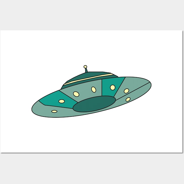 Flying UFO Wall Art by Manitarka